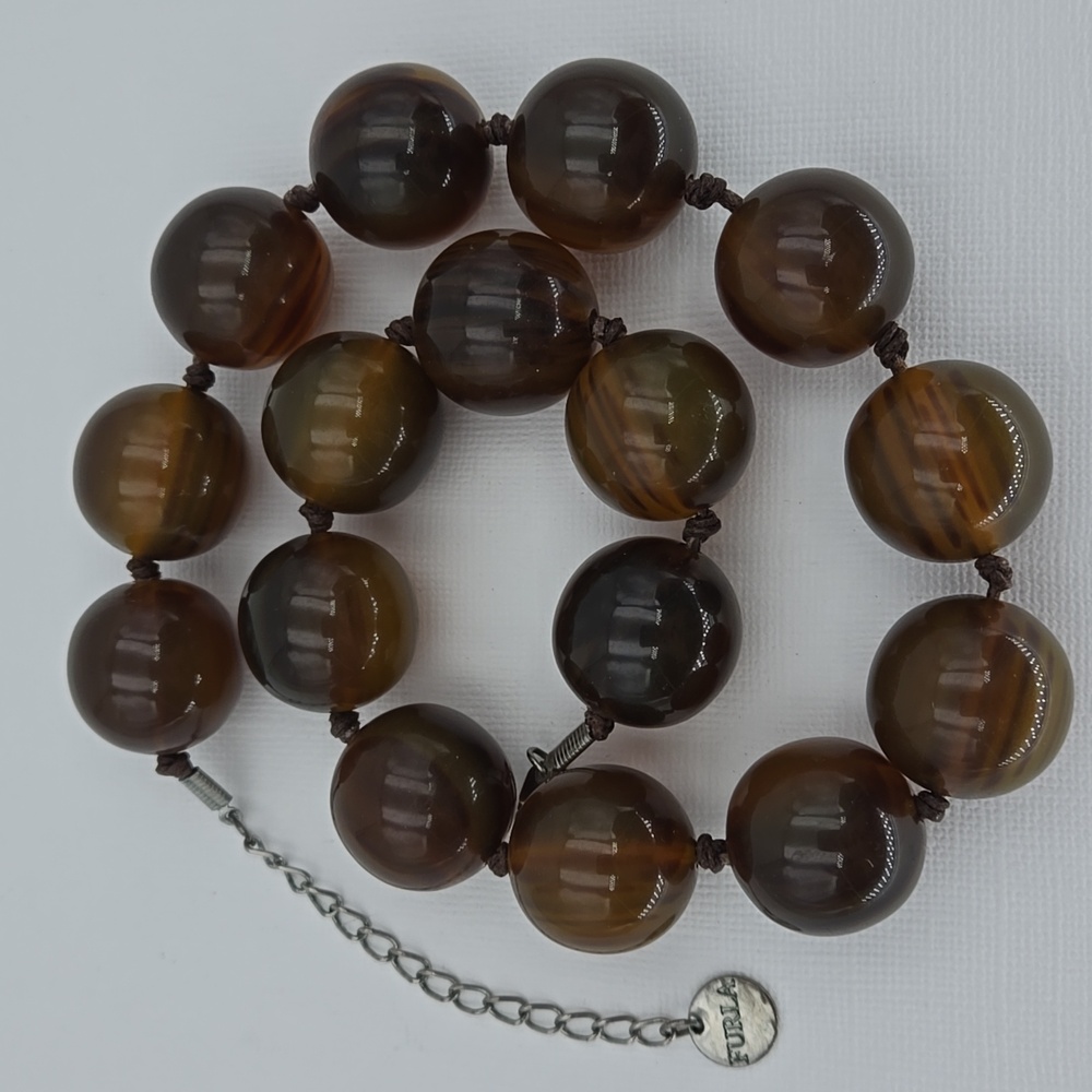 Furla Brown Beaded Necklace - Picture 5 of 7
